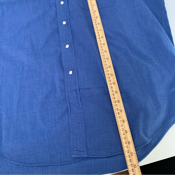 Classic Blue Dress Shirt for Men Jules Pilch Size 17-33 - Picture 4 of 10